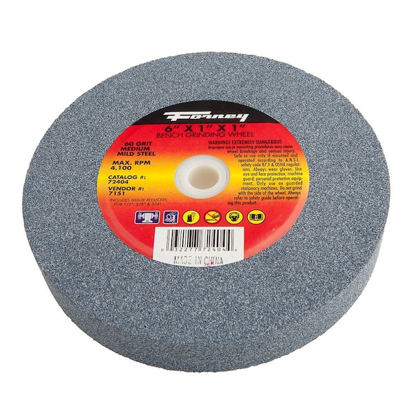 Forney Bench Grinding Wheel, 6 in x 1 in x 1 in 72404 - main